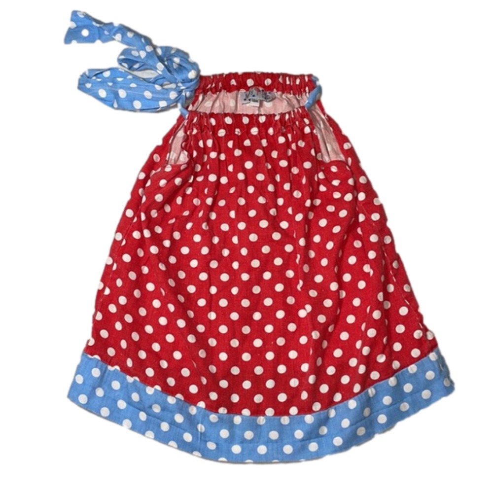 Molly Pop Pillowcase Dress 12m Red White Polka Dot Dress 12m Blue polka dot bow